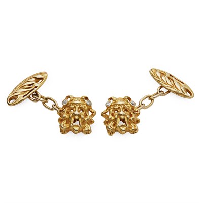 Lot 251 - A pair of gentleman's diamond set cufflinks