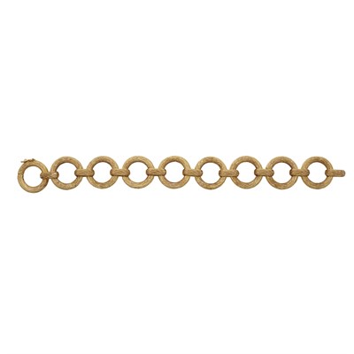 Lot 19 - A 1970s textured link 9ct gold bracelet
