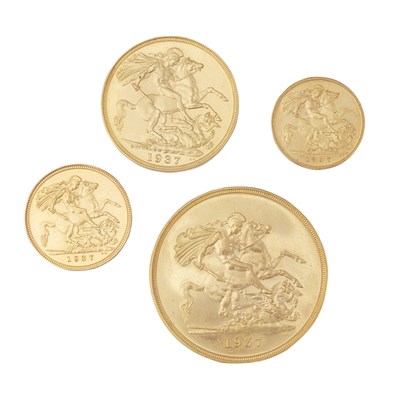 Lot 270 - G.B - A George VI 1937 four gold coin specimen set in Royal Mint case
