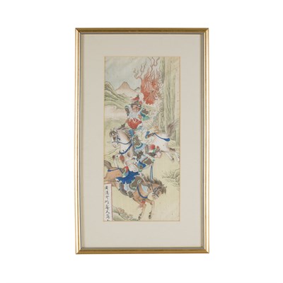 Lot 53 - SET OF SIX PAINTINGS DEPICTING FAMOUS FIGURES FROM CHINESE HISTORY