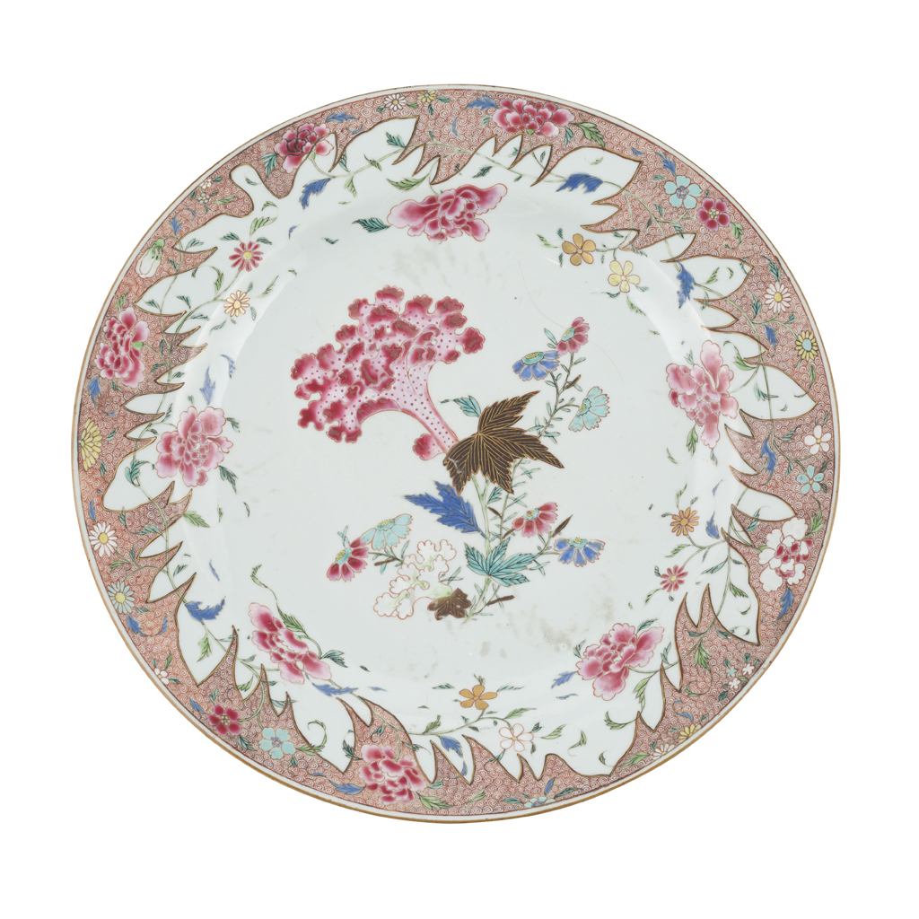 Lot 128 - PAIR OF FAMILLE ROSE CHARGERS