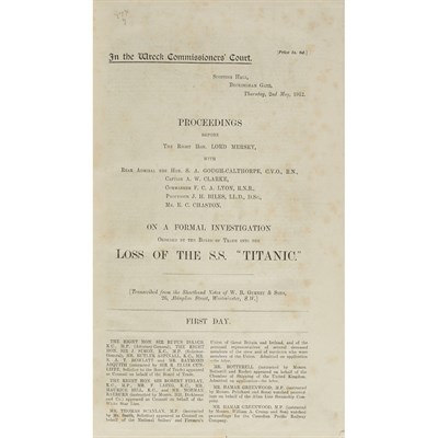 Lot 123 - THE TITANIC: MERSEY, THE RIGHT HON. LORD