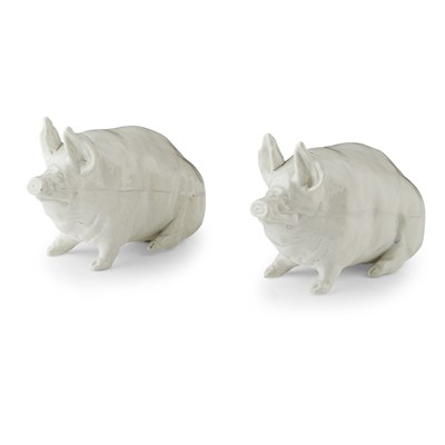 Lot 169 - A PAIR OF SMALL WEMYSS WARE PIGS