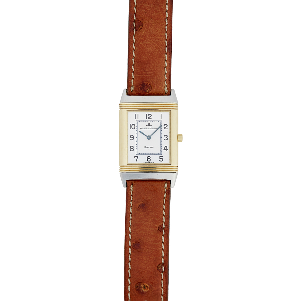 Lot 319 - A gold and stainless steel cased wrist watch, Jaeger LeCoultre
