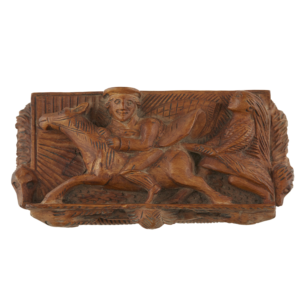 Lot 30 - CARVED 'BLINDMAN' TABLE SNUFF BOX