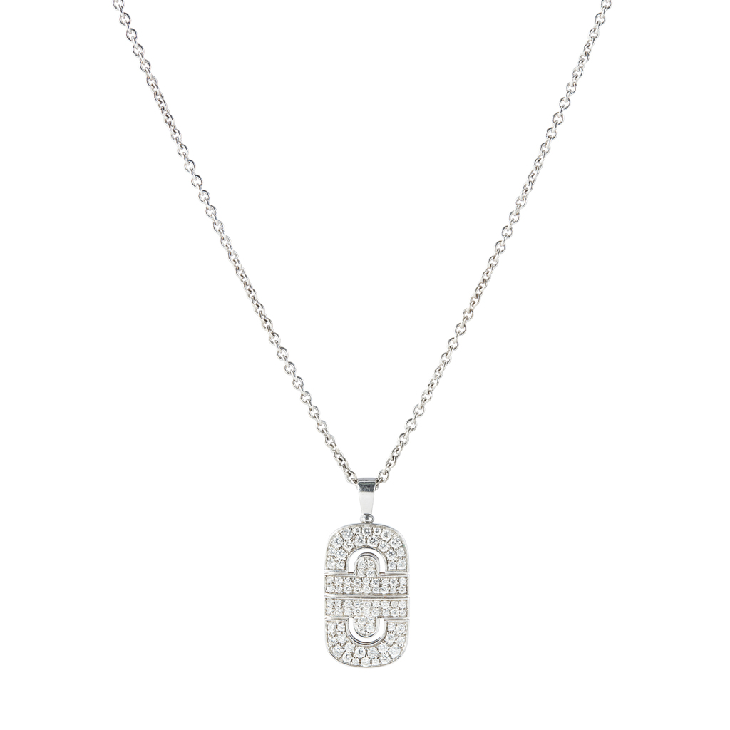 Lot 140 - A diamond set 'Parentesi' pendant necklace,