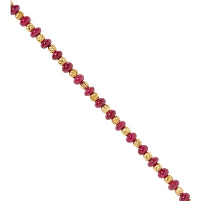 Lot 20 - A ruby bead necklace