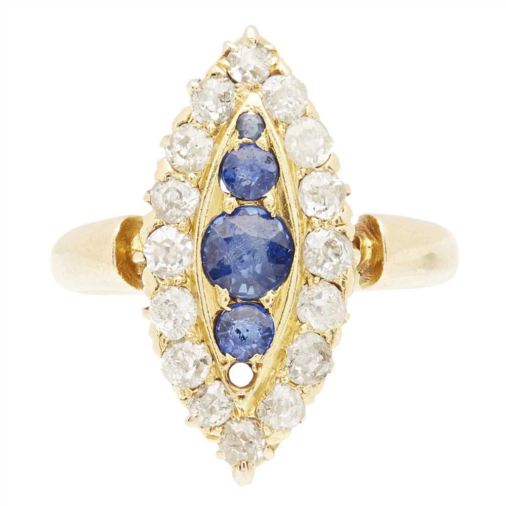 Lot 212 - A sapphire and diamond set ring