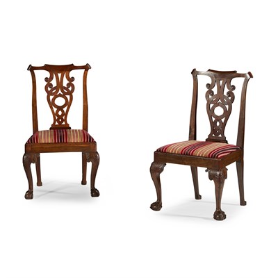 Lot 90 - PAIR OF EARLY GEORGE III MAHOGANY SIDE CHAIRS
