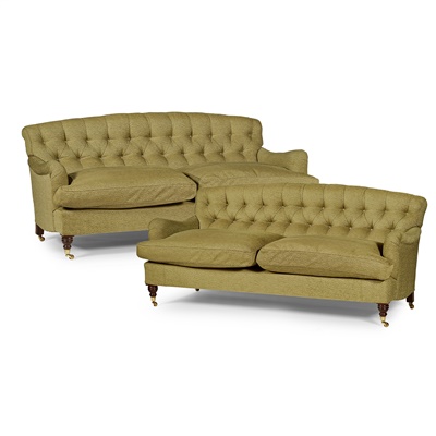 Lot 448 - PAIR OF SOFAS, BY HOWARD CHAIR COMPANY