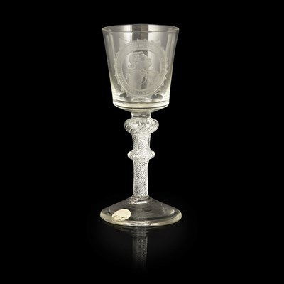 Lot 133 - LARGE DUKE OF CUMBERLAND ENGRAVED GLASS GOBLET
