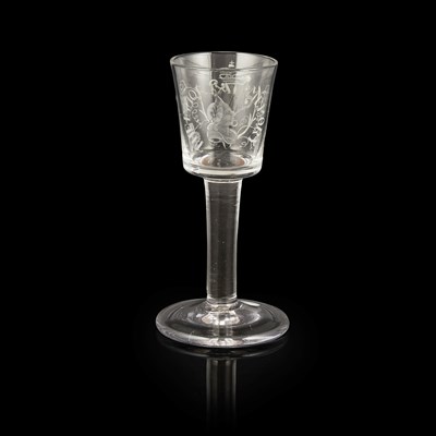 Lot 129 - IRISH WILLIAMITE ENGRAVED WINE GLASS