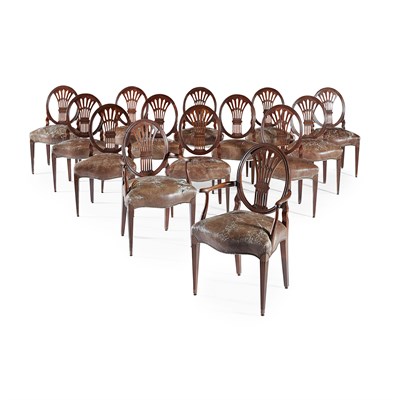 Lot 186 - SET OF FOURTEEN ANGLO-PORTUGUESE MAHOGANY DINING CHAIRS