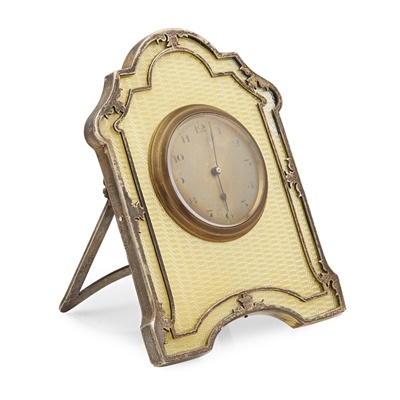 Lot 470 - A silver gilt and enamel desk clock
