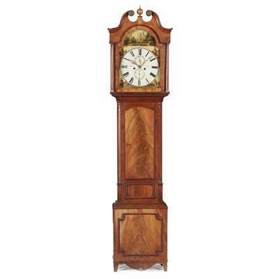 Lot 5 - AN EARLY VICTORIAN MAHOGANY CASED LONGCASE CLOCK BY ROBERT WILKIE, CUPAR