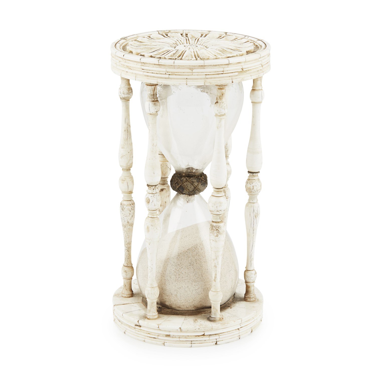 Lot 464 - CONTINENTAL CARVED BONE HOURGLASS