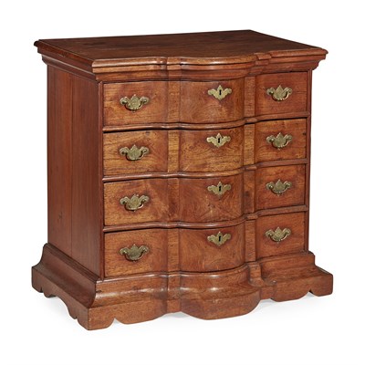Lot 83 - DUTCH COLONIAL PADOUK BLOCK FRONT CHEST OF DRAWERS