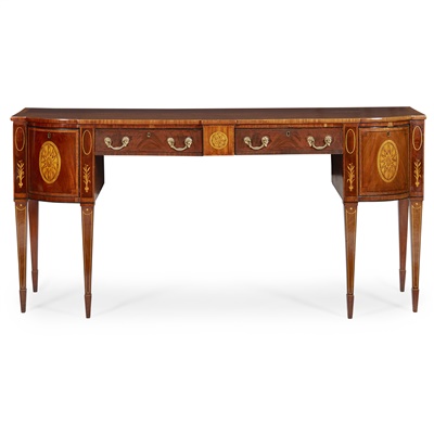 Lot 127 - SCOTTISH MAHOGANY AND SATINWOOD MARQUETRY SIDEBOARD