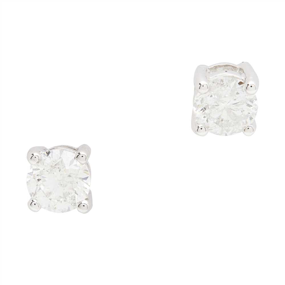 Lot 147 - A pair of diamond set ear studs