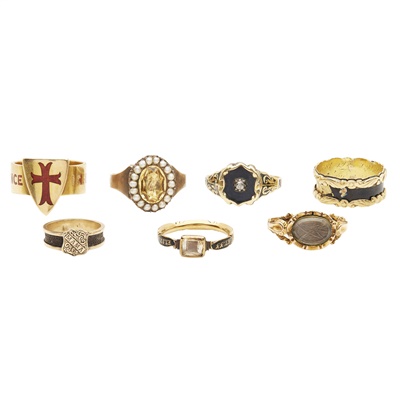 Lot 278 - A collection of mourning rings