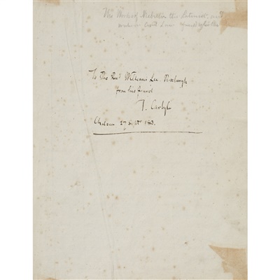 Lot 275 - Niebuhr, Barthold Georg - Thomas Carlyle