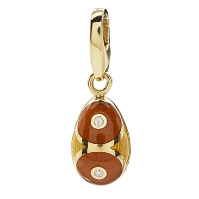 Lot 74 - An 18ct enamel and diamond set pendant, Fabergé
