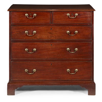 Lot 63 - GEORGE III MAHOGANY CHEST OF DRAWERS