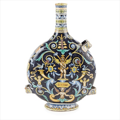 Lot 4 - MAIOLICA MOONFLASK, POSSIBLY ITALIAN