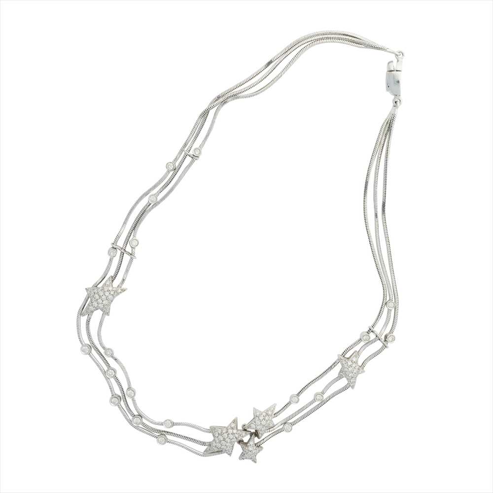 Lot 16 - A diamond set multi-strand star necklace, Stefan Hafner