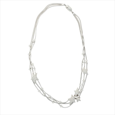 Lot 16 - A diamond set multi-strand star necklace, Stefan Hafner