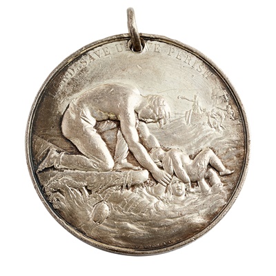Lot 203 - A Liverpool Shipwreck and Humane Society silver life saving medal