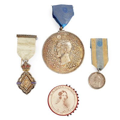 Lot 155 - A Victorian 1887 Diamond Jubilee medal and other medals and medallions