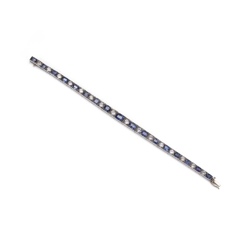 Lot 56 - A sapphire line bracelet