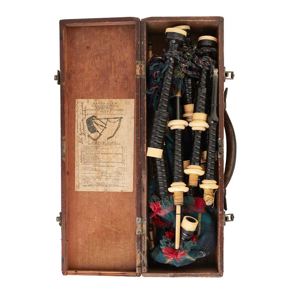 Lot 25 - A CASED SET OF BAGPIPES