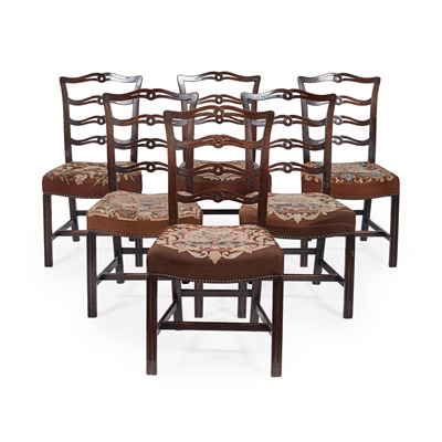 Lot 123 - SET OF EIGHT GEORGIAN STYLE MAHOGANY DINING CHAIRS