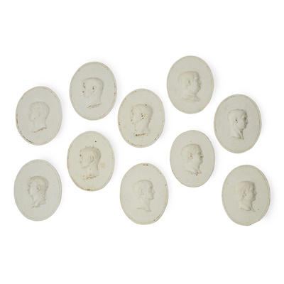 Lot 165 - GROUP OF TEN PASTE MEDALLIONS OF ROMAN EMPERORS BY JAMES TASSIE