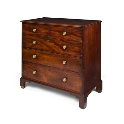 Lot 509 - GEORGE III MAHOGANY CHEST OF DRAWERS
