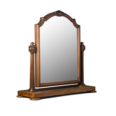 Lot 346 - PAIR OF EARLY VICTORIAN BURR WALNUT TOILET MIRRORS