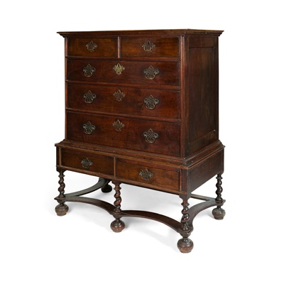 Lot 463 - QUEEN ANNE WALNUT CHEST-ON-STAND