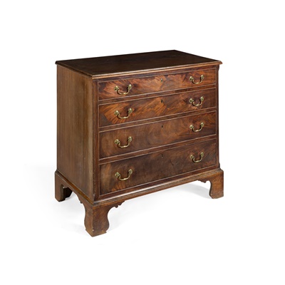 Lot 475 - GEORGE III MAHOGANY CHEST OF DRAWERS