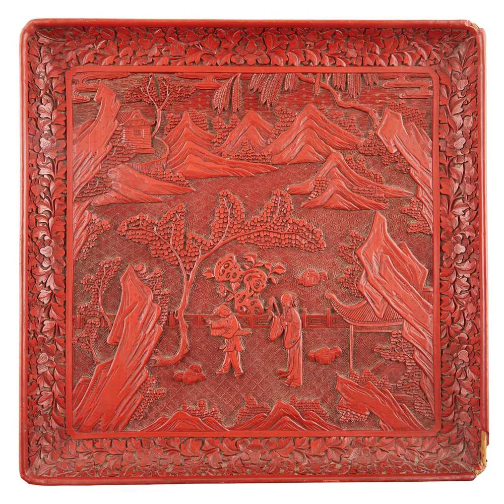 Lot 23 - LARGE LACQUER SQUARE TRAY