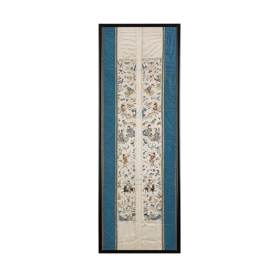 Lot 23 - THREE SILK EMBROIDERED WALL HANGINGS