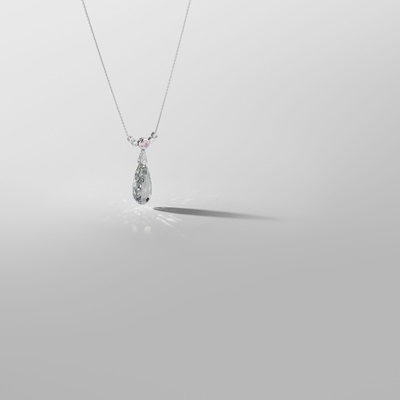 Lot 132 - A diamond and coloured diamond pendant necklace, by Graff
