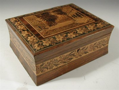 Lot 106 - A 19th century rosewood and Tunbridge ware box,...