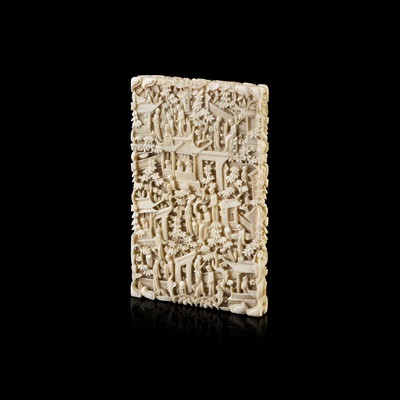 Lot 26 - CANTON IVORY CARD CASE