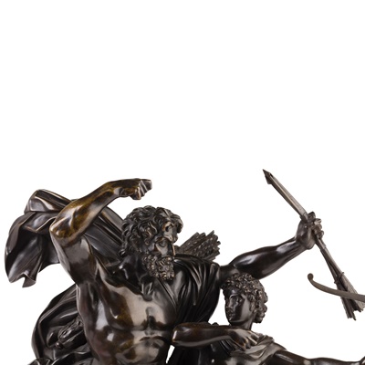 Lot 413 - AFTER FRANCOIS RUDE, BRONZE FIGURE GROUP OF THE EDUCATION OF ACHILLES BY THE CENTAUR CHIRON