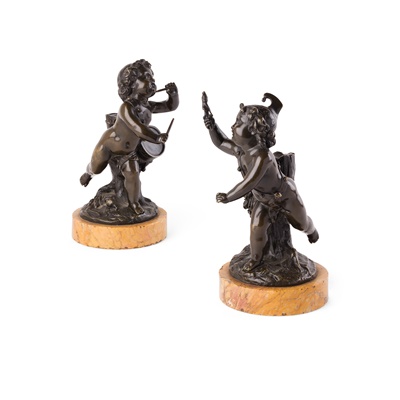 Lot 135 - PAIR OF FRENCH BRONZE FIGURES OF PUTTI