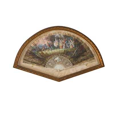 Lot 144 - GROUP OF FOUR PAINTED FANS