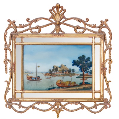 Lot 92 - CHINESE EXPORT REVERSE  GLASS PAINTING