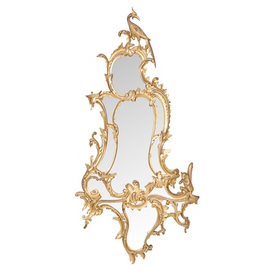 Lot 107 - CHIPPENDALE STYLE GILT WOOD MIRROR